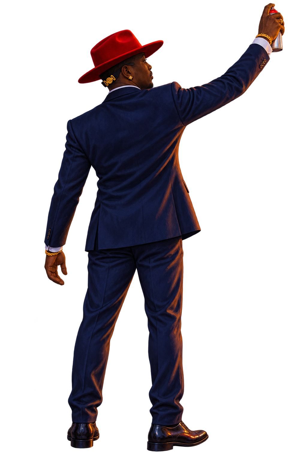 Been HIM inspired caricature holding a spray can